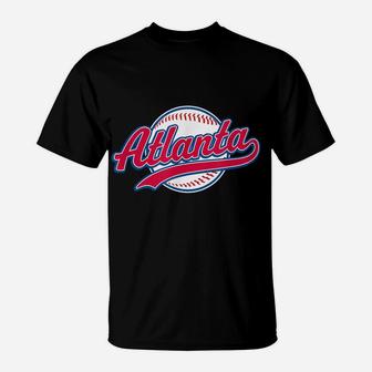 Atlanta Tee Vintage Baseball Throwback Retro Design T-Shirt | Crazezy CA
