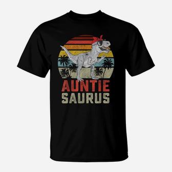 Auntiesaurus T Rex Dinosaur Auntie Saurus Family Matching T-Shirt | Crazezy AU