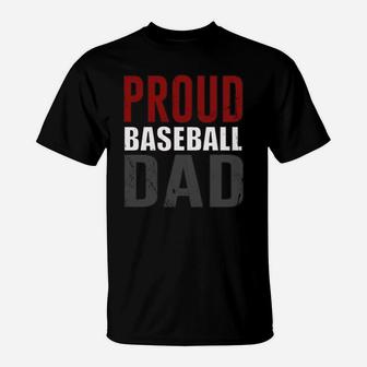 Awesome Distressed Proud Baseball Dad T-Shirt | Crazezy