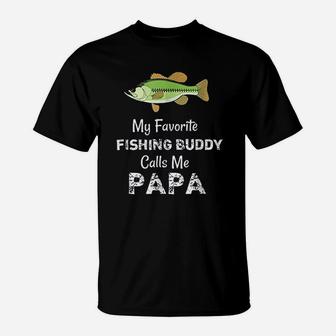 Awesome My Fishing Buddy Calls Me Papa T-Shirt | Crazezy CA