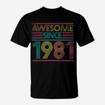 Awesome Since 1981 39Th Birthday Gifts 39 Years Old T-Shirt | Crazezy