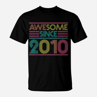 Awesome Since 2010 9Th Birthday Gifts 9 Years Old T-Shirt | Crazezy CA