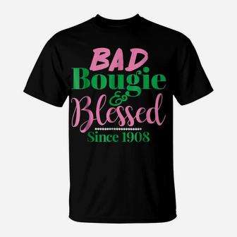 Bad Bougie & Blessed 1908 Sorority With 20 Pearls T-Shirt | Crazezy
