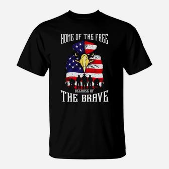 Bald Eagle American Flag Military Veterans Patriotic Brave Sweatshirt T-Shirt | Crazezy AU