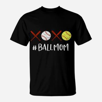 Ball Mom Softball Mom Tee Baseball Mom Gifts T-Shirt | Crazezy