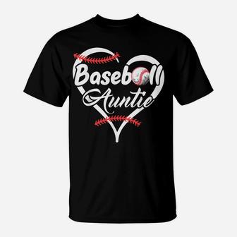 Baseball Aunt Heart Proud Baseball Auntie T-Shirt | Crazezy DE