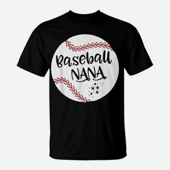 Baseball Nana Grandma Women Christmas Mother's Day Gift Papa T-Shirt | Crazezy