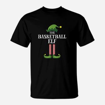Basketball Elf Matching Family Group Christmas Party Pajama T-Shirt | Crazezy