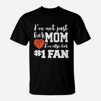 Basketball Mom Number One Fan Basketball Mothers T-Shirt | Crazezy