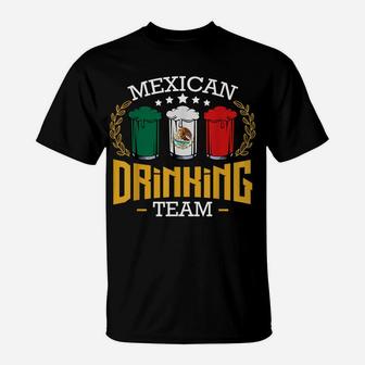 Beer Mexican Drinking Team Mexico Flag Funny Beer Pub Party T-Shirt | Crazezy