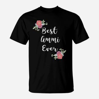 Best Ammi Ever Shirt - Pink Flowers Floral Urdu Mom T-Shirt | Crazezy