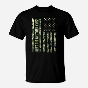Best Big Brother Ever American Flag Camo Tshirt Fathers Day T-Shirt | Crazezy DE