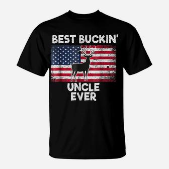 Best Buckin Uncle Ever Deer Hunting American Flag T-Shirt | Crazezy