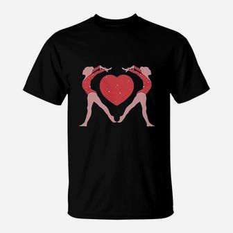 Big Girls' Gymnastics Gymnast Heart Love Youth T-Shirt | Crazezy