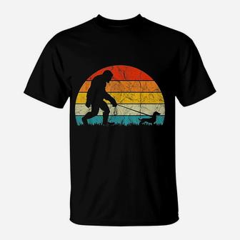 Bigfoot Walking Dachshund Dog Training Puppies Mom Dad Gift T-Shirt | Crazezy