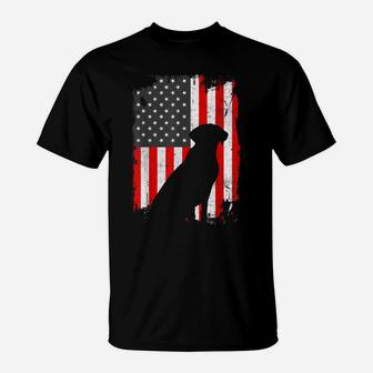 Black Lab Usa Flag, Patriotic Tee For Dog Owners T-Shirt | Crazezy