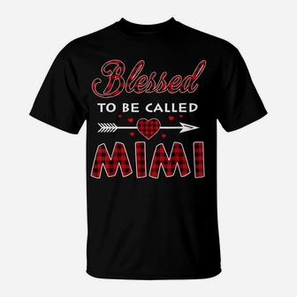 Blessed To Be Called Mimi -Buffalo Plaid Grandma Christmas T-Shirt | Crazezy