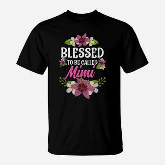 Blessed To Be Called Mimi Shirt Thanksgiving Christmas T-Shirt | Crazezy