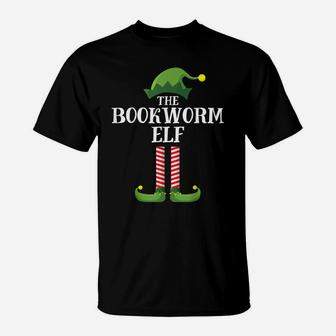 Bookworm Elf Matching Family Group Christmas Party Pajama T-Shirt | Crazezy