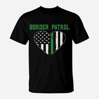 Border Patrol Mom Usa Flag Thin Green Line Sweatshirt T-Shirt | Crazezy DE