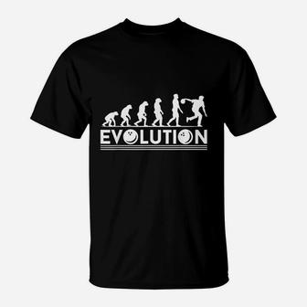 Bowling Evolution Funny Bowler Biology Sports Science T-Shirt | Crazezy
