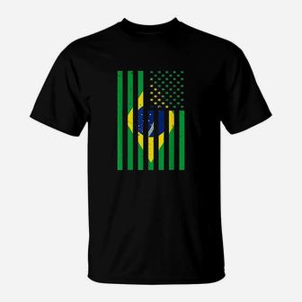Brazil Brasil Soccer Usa America Flag Jersey T-Shirt | Crazezy