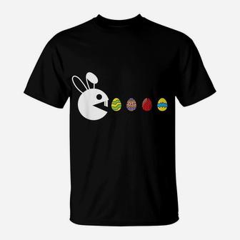 Bunny Happy Easter Egg Hunting Video-Game Gamer T-Shirt | Crazezy