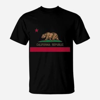 California State Flag - Ca Bear Republic Hoodie Sweatshirt T-Shirt | Crazezy