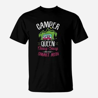 Camper Queen Classy Sassy Smart Assy Camping Rv Gift T-Shirt | Crazezy DE