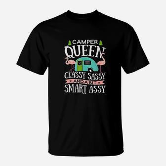 Camper Queen Classy Sassy Smart Assy Camping Rv T-Shirt | Crazezy