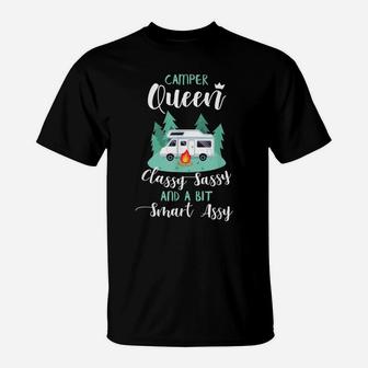 Camper Queen Funny Rv Gifts Camping Rv Gift Ideas T-Shirt | Crazezy DE