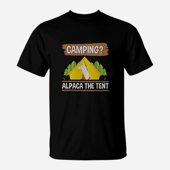Camping Alpaca The Tent Funny Camper Gifts T-Shirt | Crazezy AU