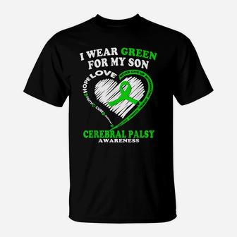 Cerebral Palsy Shirt For Dadmom - I Wear Green For My Son T-Shirt | Crazezy DE