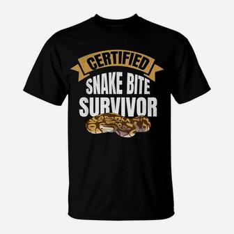 Certified Snake Bite Survivor | Funny Get Well Soon Gift T-Shirt | Crazezy UK
