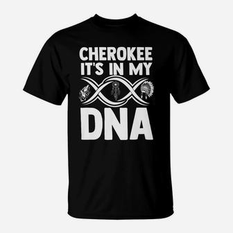 Cherokee DNA Native American Indian Indigenous Headdress T-Shirt | Crazezy