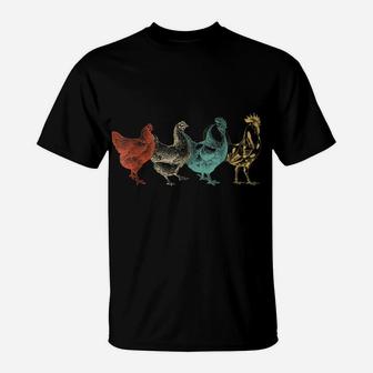 Chicken Vintage T Shirt Funny Farm Poultry Farmer Gifts Tees T-Shirt | Crazezy