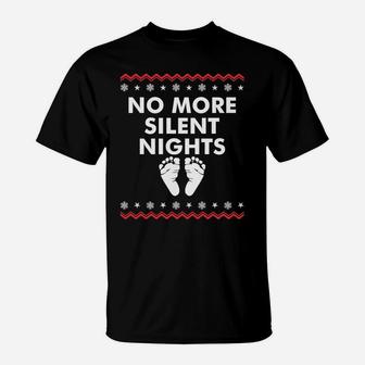 Christmas Pregnancy Announcement No More Silent Nights Baby Sweatshirt T-Shirt | Crazezy AU