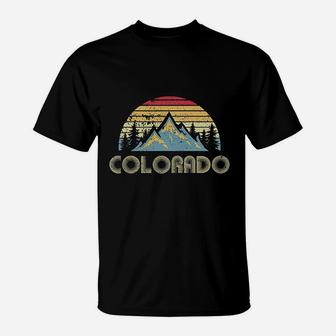 Colorado Retro Vintage Mountains Nature Hiking T-Shirt | Crazezy