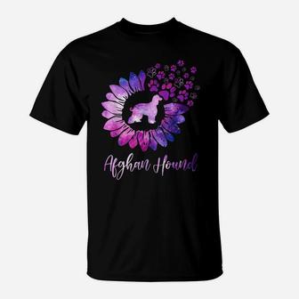 Colorful Sunflower Afghan Hound Dog Gift Womens Girls T-Shirt | Crazezy UK
