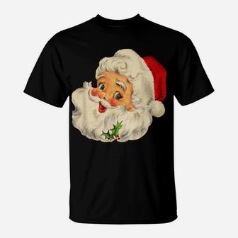 Cool Vintage Christmas Santa Claus Face T-Shirt | Crazezy AU