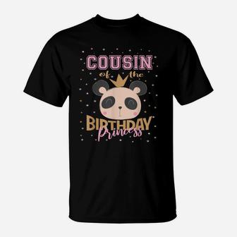 Cousin Of The Birthday Princess Girl Panda Bear Party T-Shirt | Crazezy