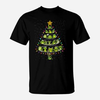 Cute Frog Christmas Tree Gift Decor Xmas Tree T-Shirt | Crazezy