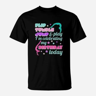 Cute Girls Gymnastics Birthday Party Gift T-Shirt | Crazezy
