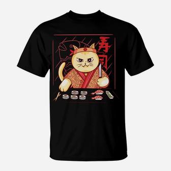 Cute Sushi Chef Cat T-Shirt | Crazezy