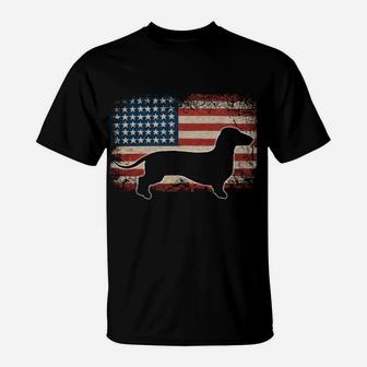 Dachshund Doxin Weiner Dog American Flag Sweatshirt T-Shirt | Crazezy