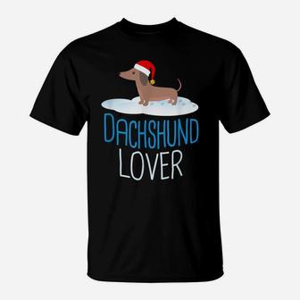 Dachshund Lover Christmas Holidays Weiner Dog Tee T-Shirt | Crazezy