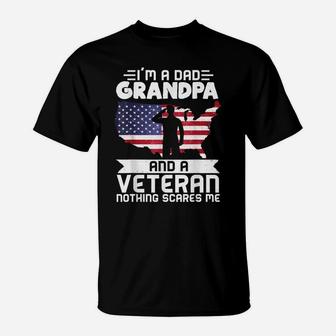 Dad Grandpa Veteran Nothing Scares Patriotic Veterans Day T-Shirt | Crazezy AU