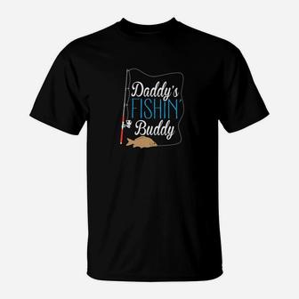 Daddys Fishin Buddy Cute Fathers Day Fishing T-Shirt | Crazezy
