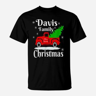 Davis Family Christmas Matching Family Shirts Old Red Truck T-Shirt | Crazezy