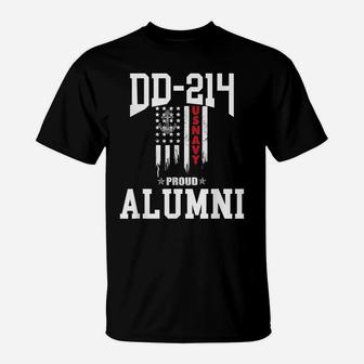 Dd 214 Alumni Us Military Veteran Navy Vintage Us Flag T-Shirt | Crazezy